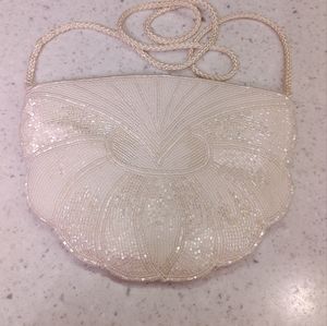White beaded bag